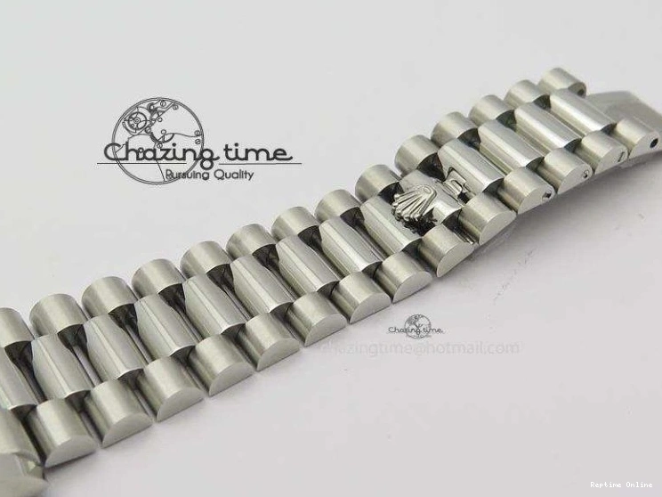 0112 DayDate 40mm BP-Maker 228206 SS Ice Blue Stick Dial (Smooth Bezel) On SS Bracelet ETA FreshLook 3913